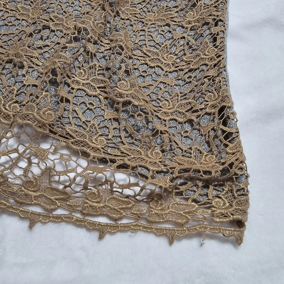 Dolan for Anthropologie Le Pompe Tunic Sweatshirt w/Crochet Overlay, EUC! - Picture 12 of 13